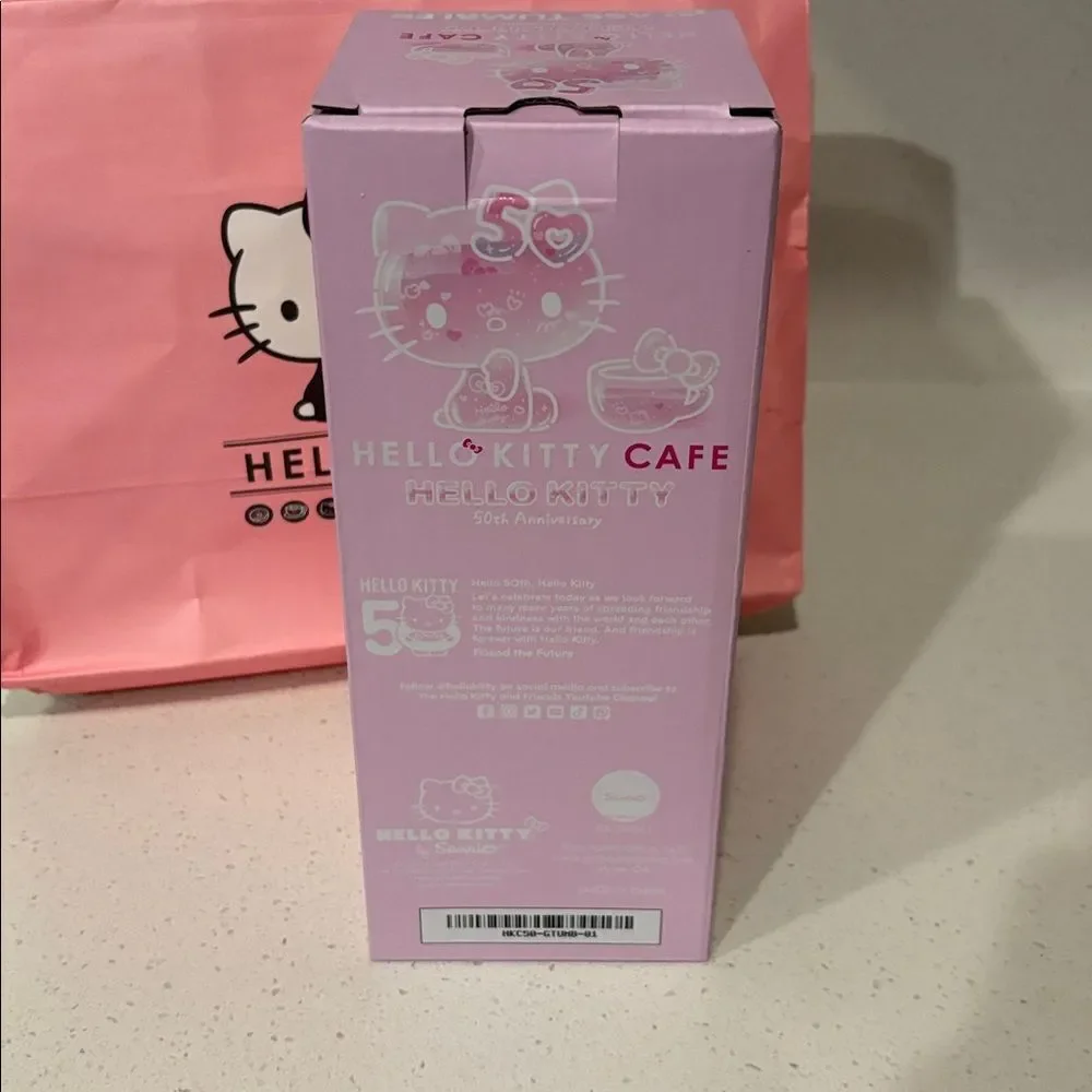 Hello Kitty Cafe Exclusive 50th Anniversary Glass Tumbler New Release 20…
